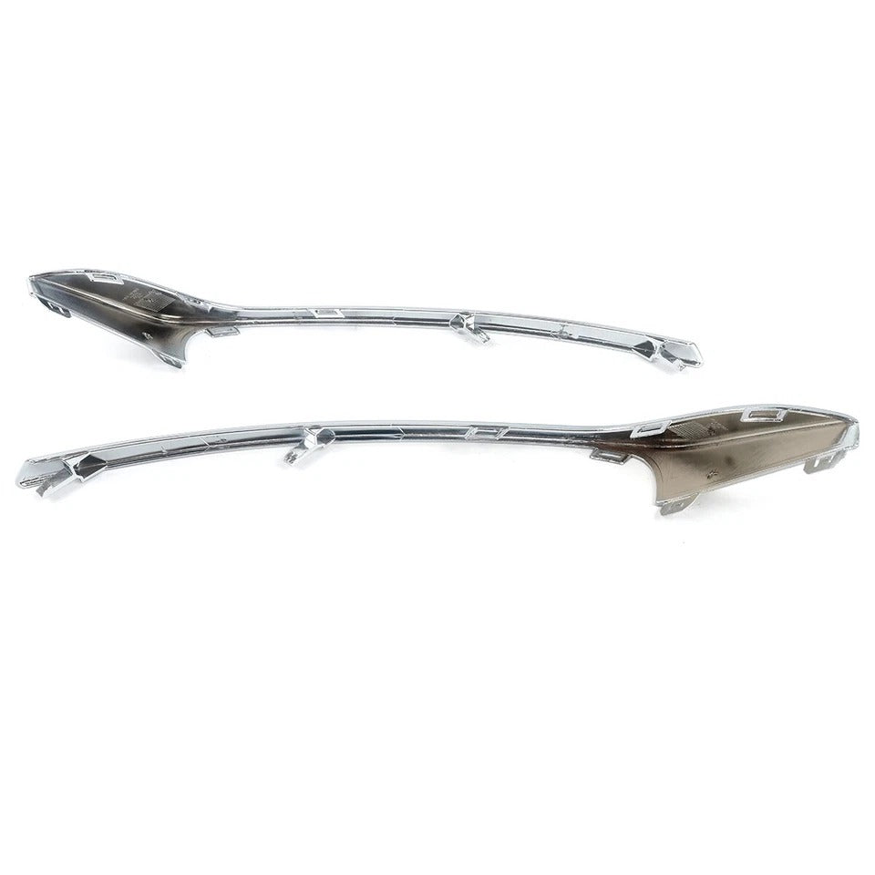 Pair LH RH For 2019-20 Ford Fusion Chrome Front Bumper Fog Light Lamp Strip Trim