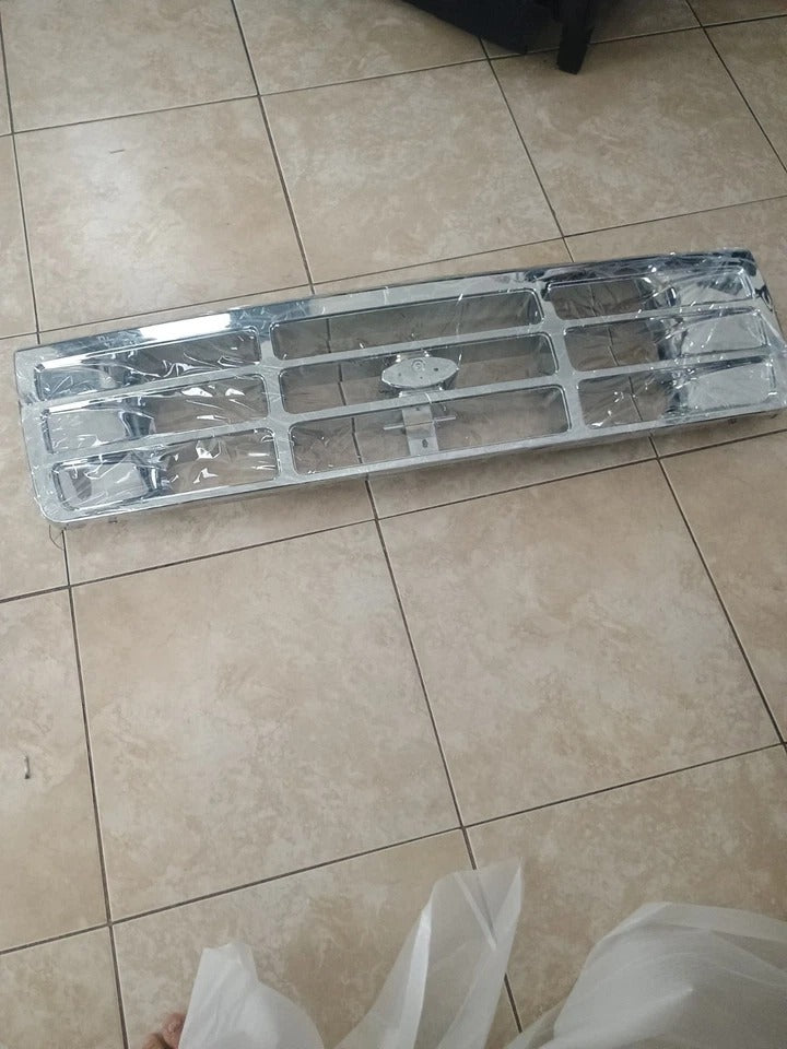 For 92-97 Ford Bronco F150 Painted Gray Front Bumper Grille w/ Emblem Provision