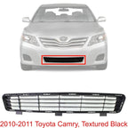 2010-2011 Toyota Camry Base/LE/XLE Front Lower Center Bumper Grille – Textured Black Plastic