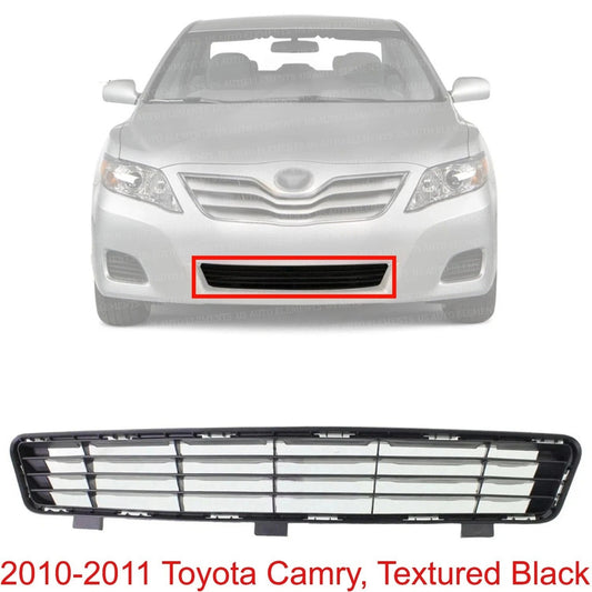 2010-2011 Toyota Camry Base/LE/XLE Front Lower Center Bumper Grille – Textured Black Plastic