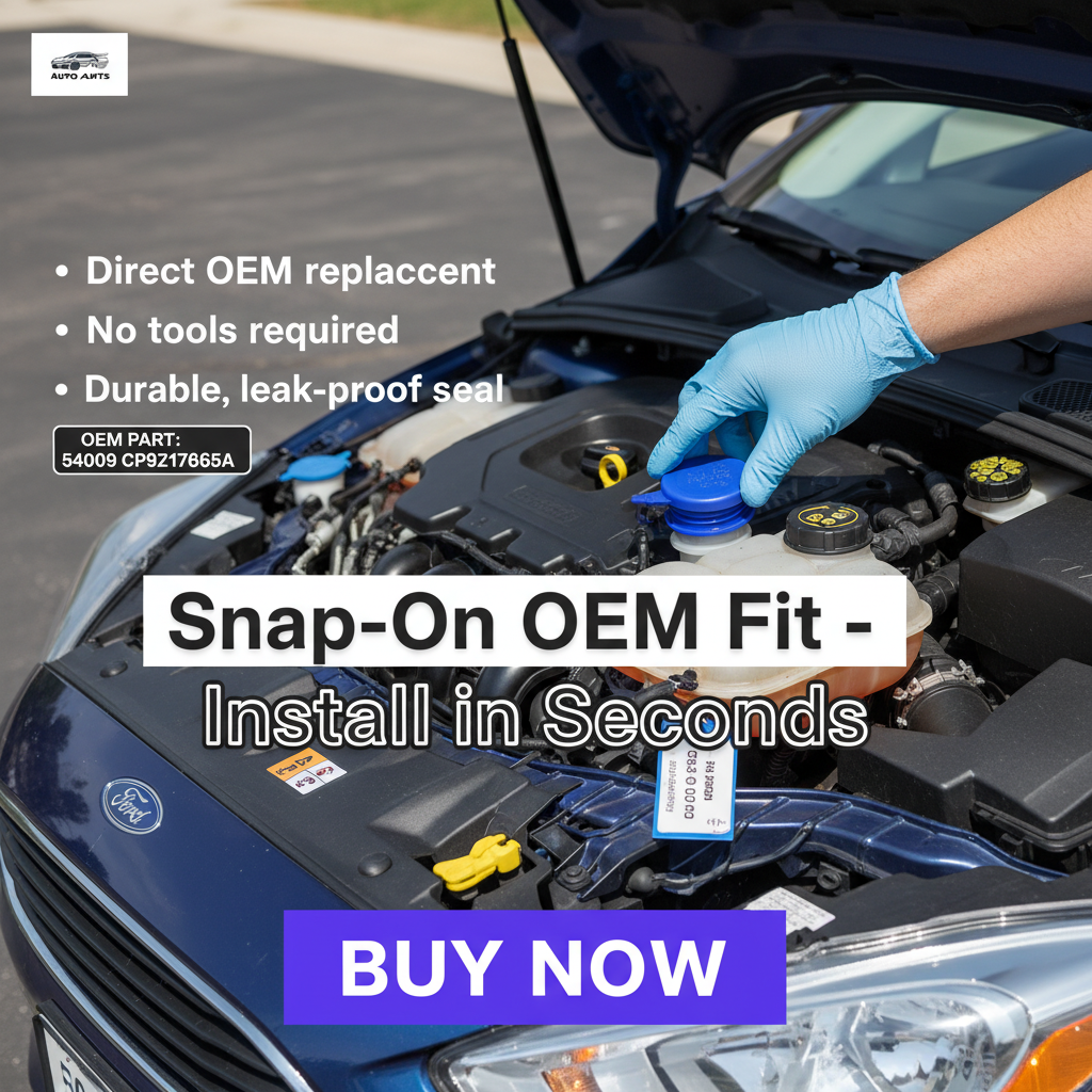 2012–2018 Ford Focus Windshield Washer Fluid Reservoir Cap | 54009 CP9Z17A605A