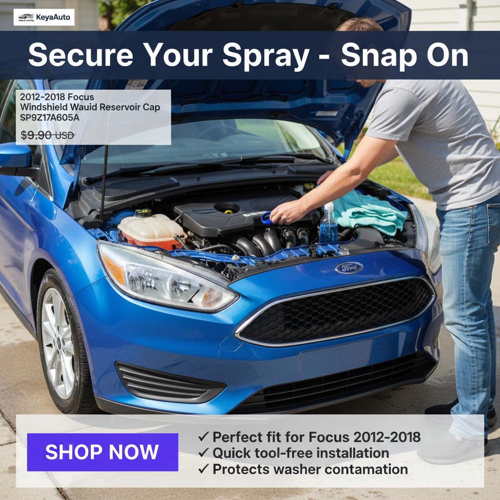 2012–2018 Ford Focus Windshield Washer Fluid Reservoir Cap | 54009 CP9Z17A605A