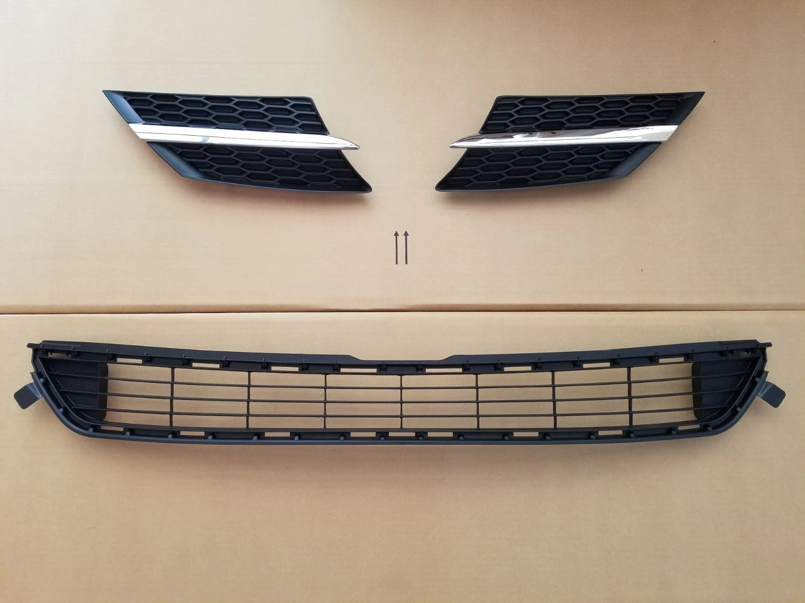 3PC Set 2013-2015 RAV4 Front Bumper Driver Passenger Upper & Middle Grille NEW