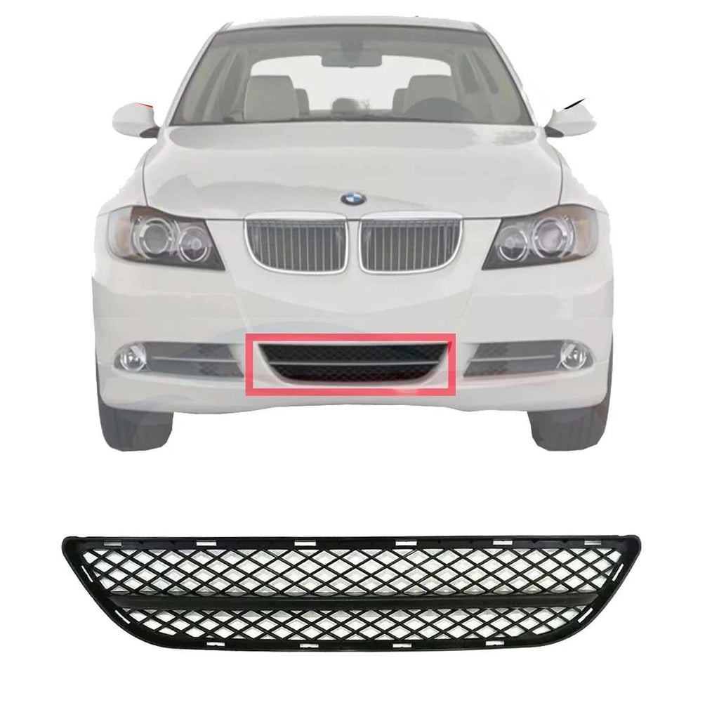 Bumper Cover Grille For 2006-2008 BMW 325i 328i 330i 335i Front Black BM1036111