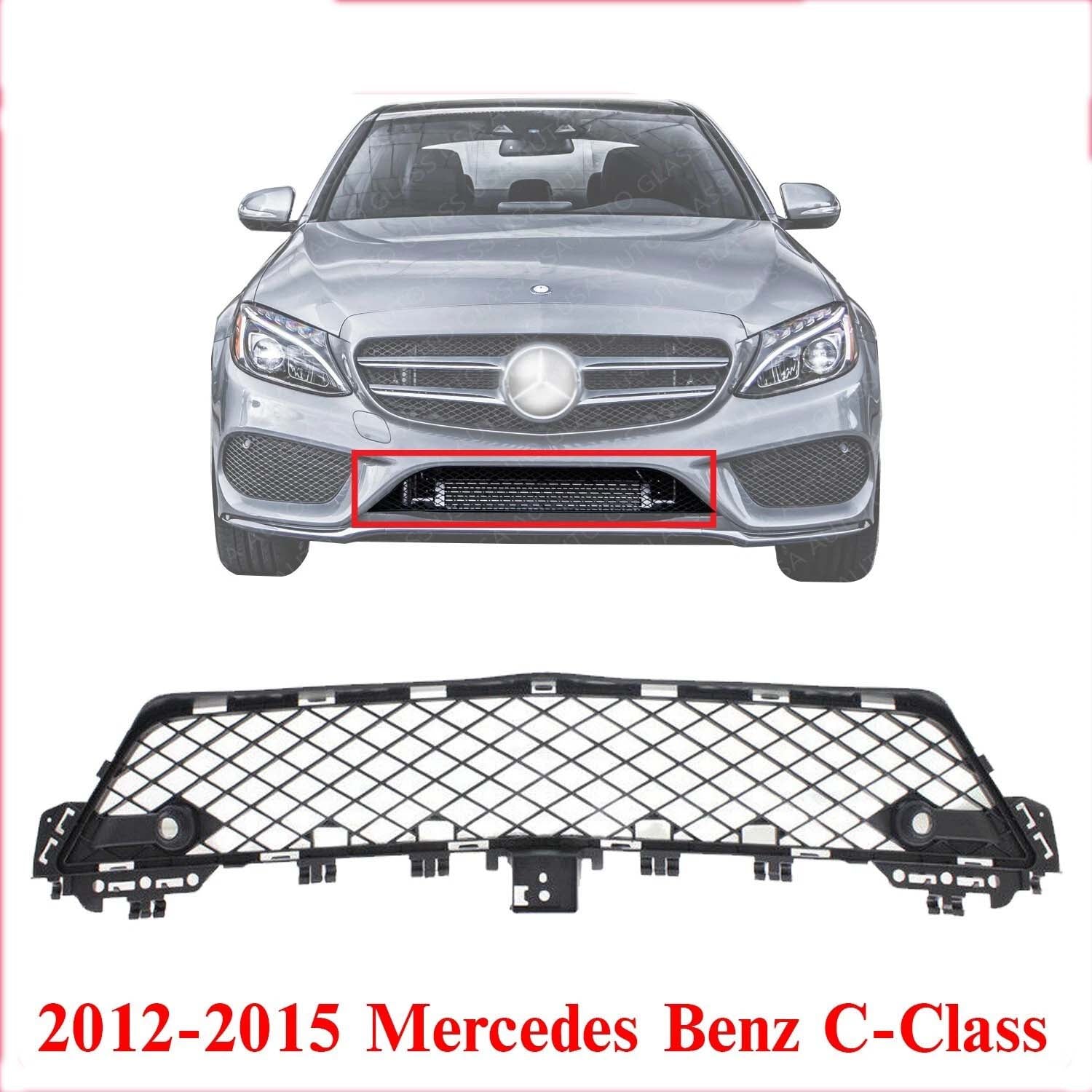 Bumper Grille For 2012-2015 Mercedes-Benz C250 C350 C300 Front Center Lower