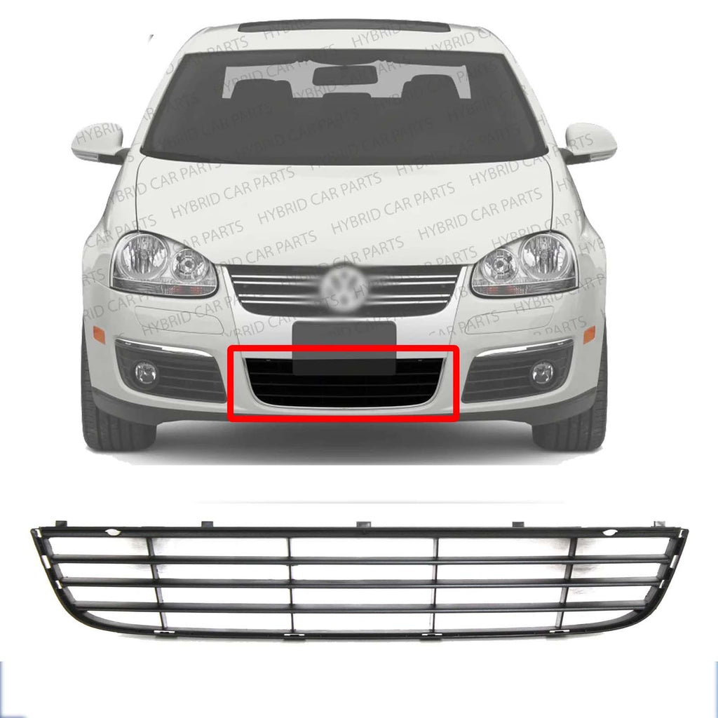 Bumper Grille Plastic Primed For 2005-2010 Volkswagen Jetta Front VW1036106