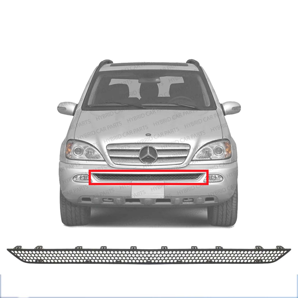 Bumper Grille Primed Fits 1998-2005 Mercedes Benz ML320 Front MB1036113