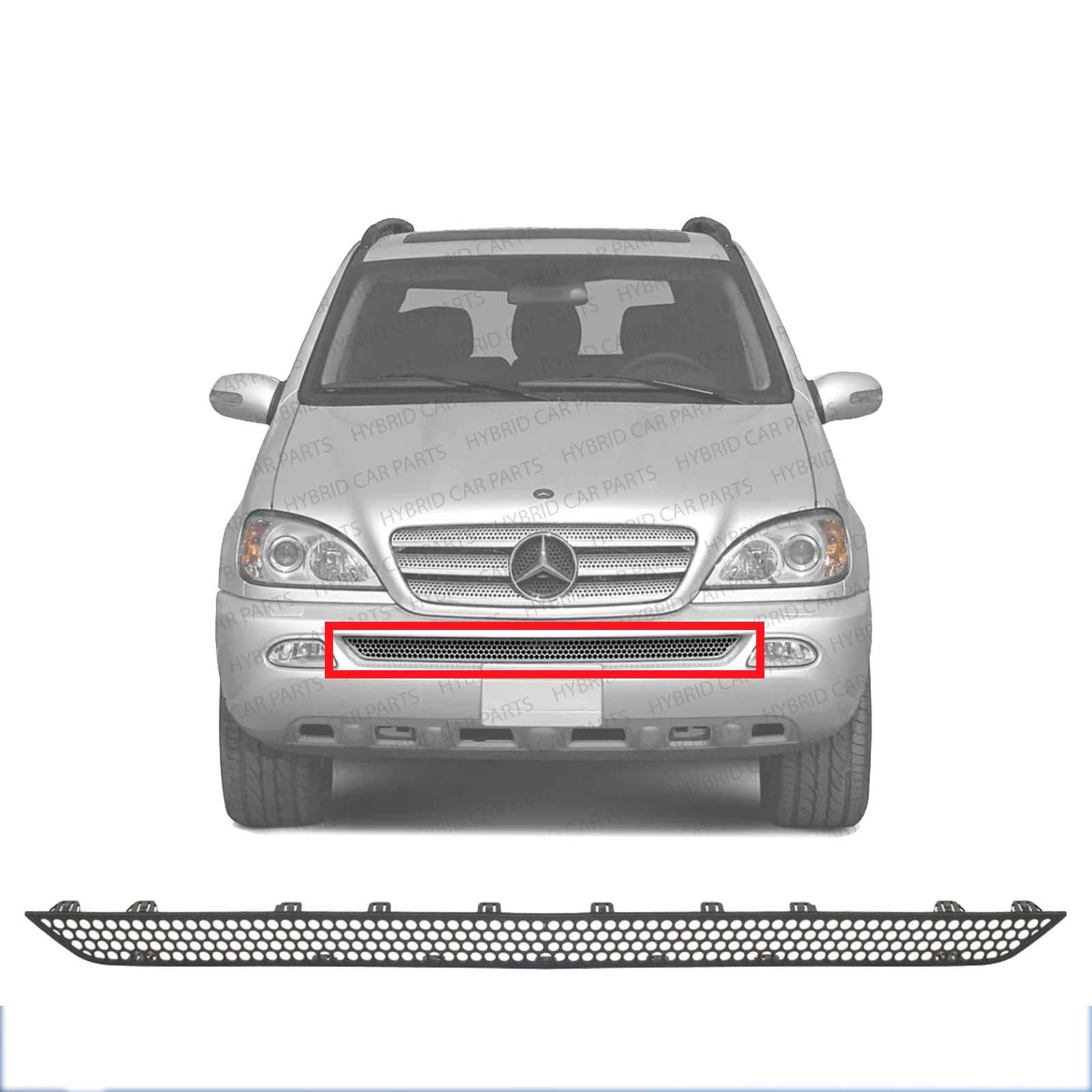 Bumper Grille Primed Fits 1998-2005 Mercedes Benz ML320 Front MB1036113