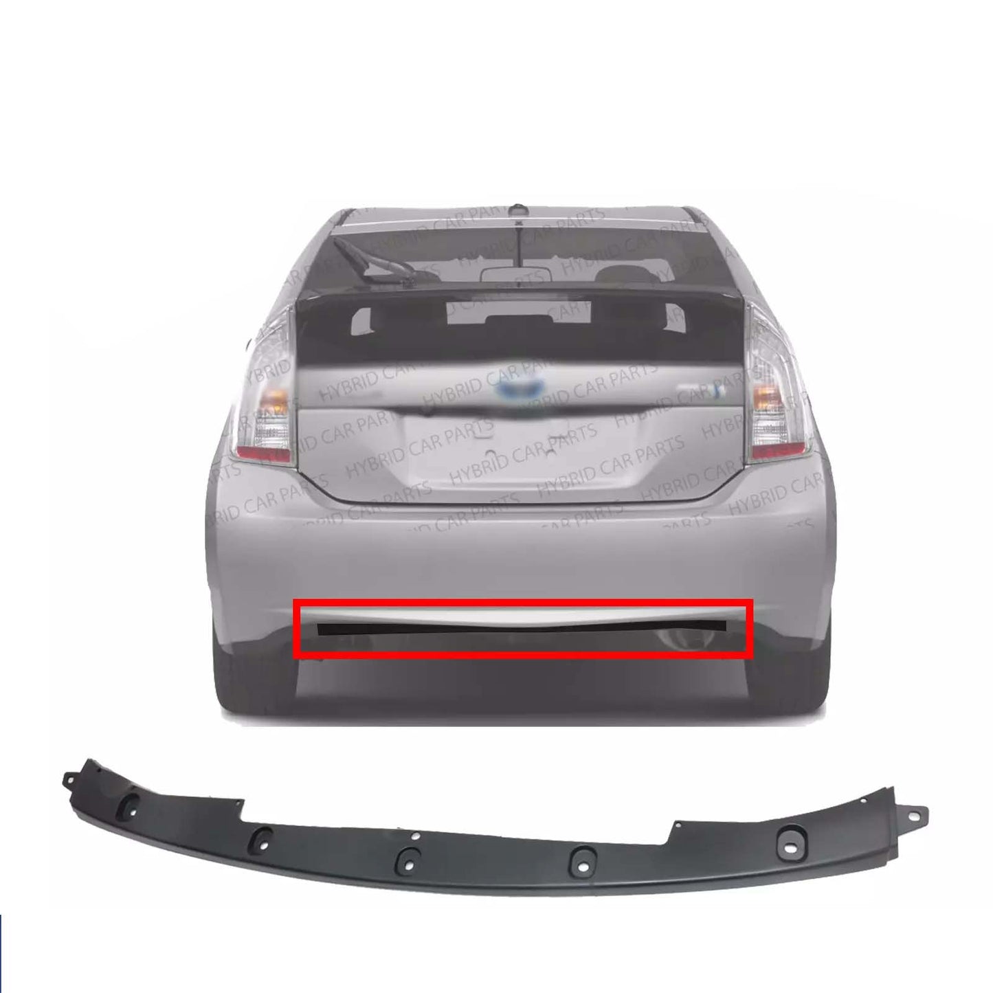 Bumper Lower Spoiler For 2012-2015 Toyota Prius New Rear Black Plastic TO1193116