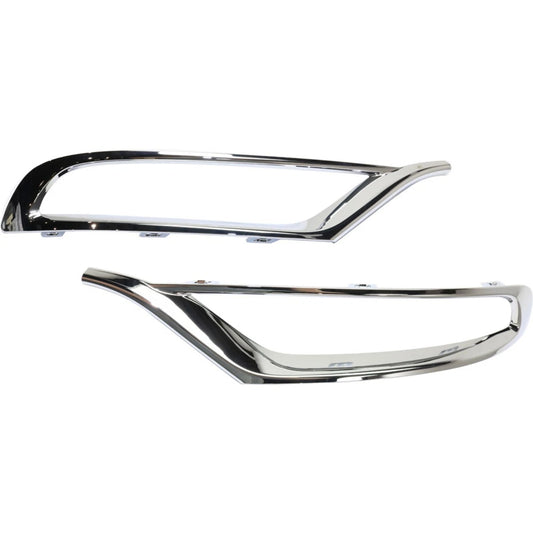 Bumper Trim Set For 2015-2022 Chrysler 300 Front Outer Center Applique Chrome
