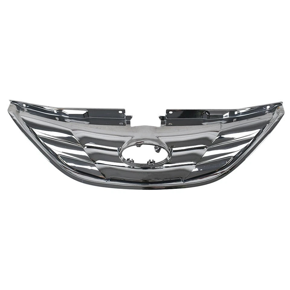 Bumper Upper Grill Chrome Grille For 2011-2013 Hyundai Sonata Front HY1200154