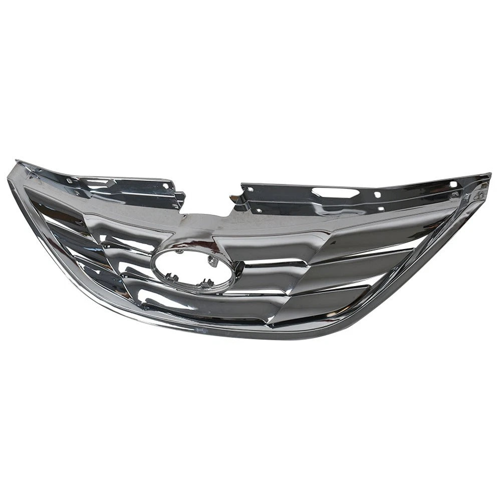 Bumper Upper Grill Chrome Grille For 2011-2013 Hyundai Sonata Front HY1200154