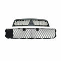 Bumper Upper & Lower Black Grille For 2008-2015 MITSUBISHI LANCER Front Set of 2
