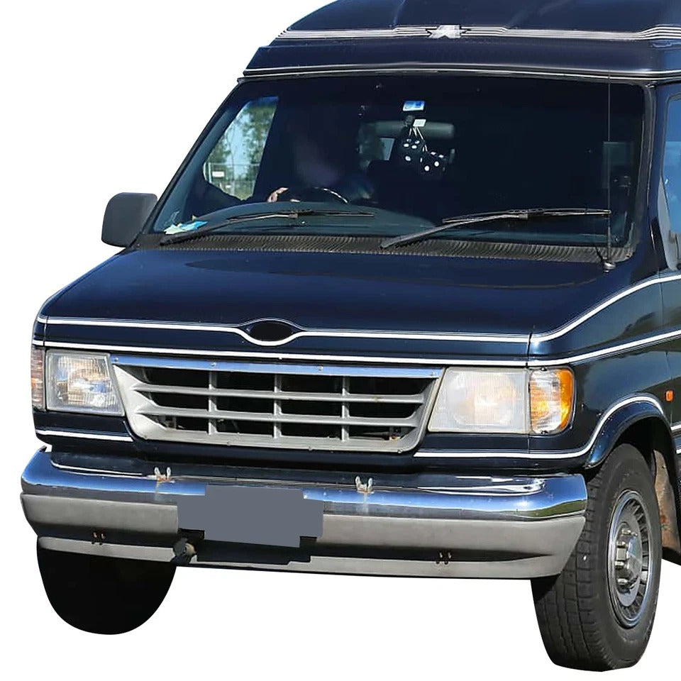 Fit 92-96 Ford E150 E250 E350 Econoline Club Wagon Front Grille Shell Chrome