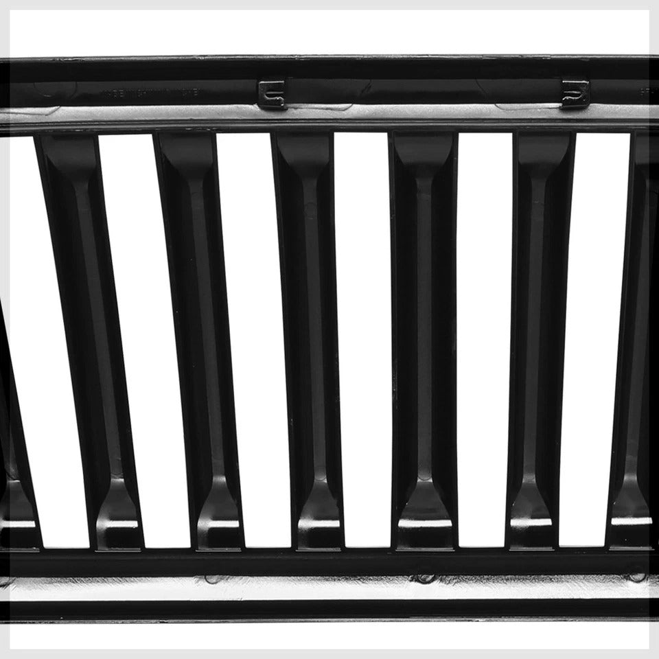 Fits 2004-2008 Ford F150{VERTICAL-BAR}Glossy Black ABS Bumper Grille Vent Grill