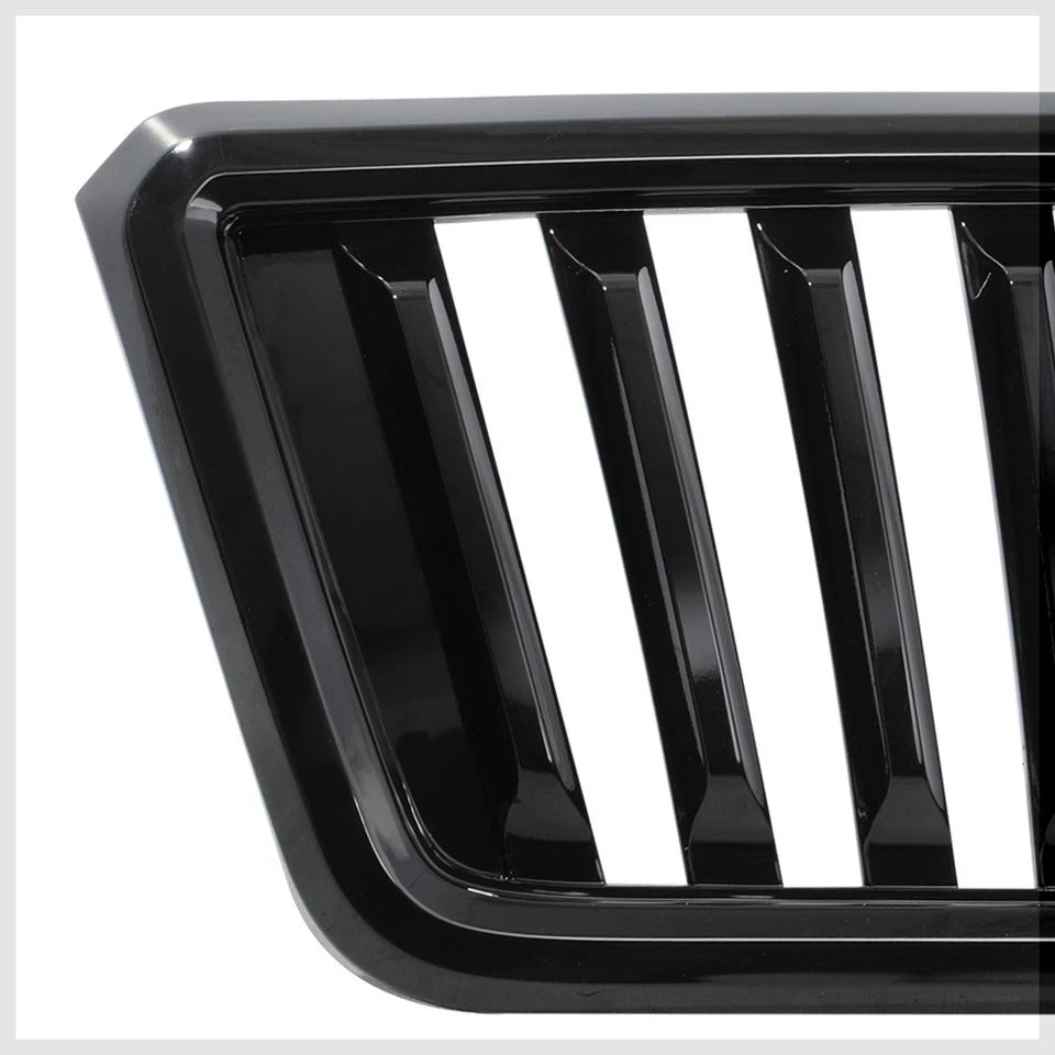 Fits 2004-2008 Ford F150{VERTICAL-BAR}Glossy Black ABS Bumper Grille Vent Grill