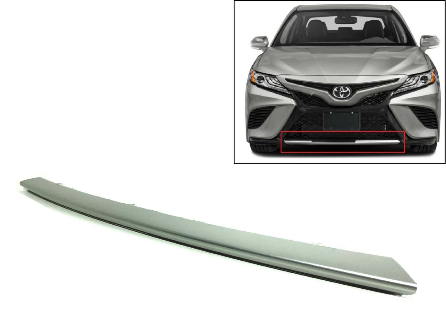Fits 2018 2019 2020 Toyota Camry Front Bumper Molding Lower Trim Silver Assembly