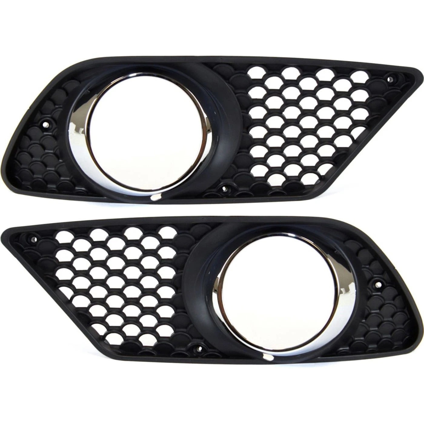 Fog Light Trim Set For 2008-2011 Mercedes Benz C300 Left & Right Chrome Ring 2Pc