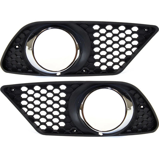 Fog Light Trim Set For 2008-2011 Mercedes Benz C300 Left & Right Chrome Ring 2Pc