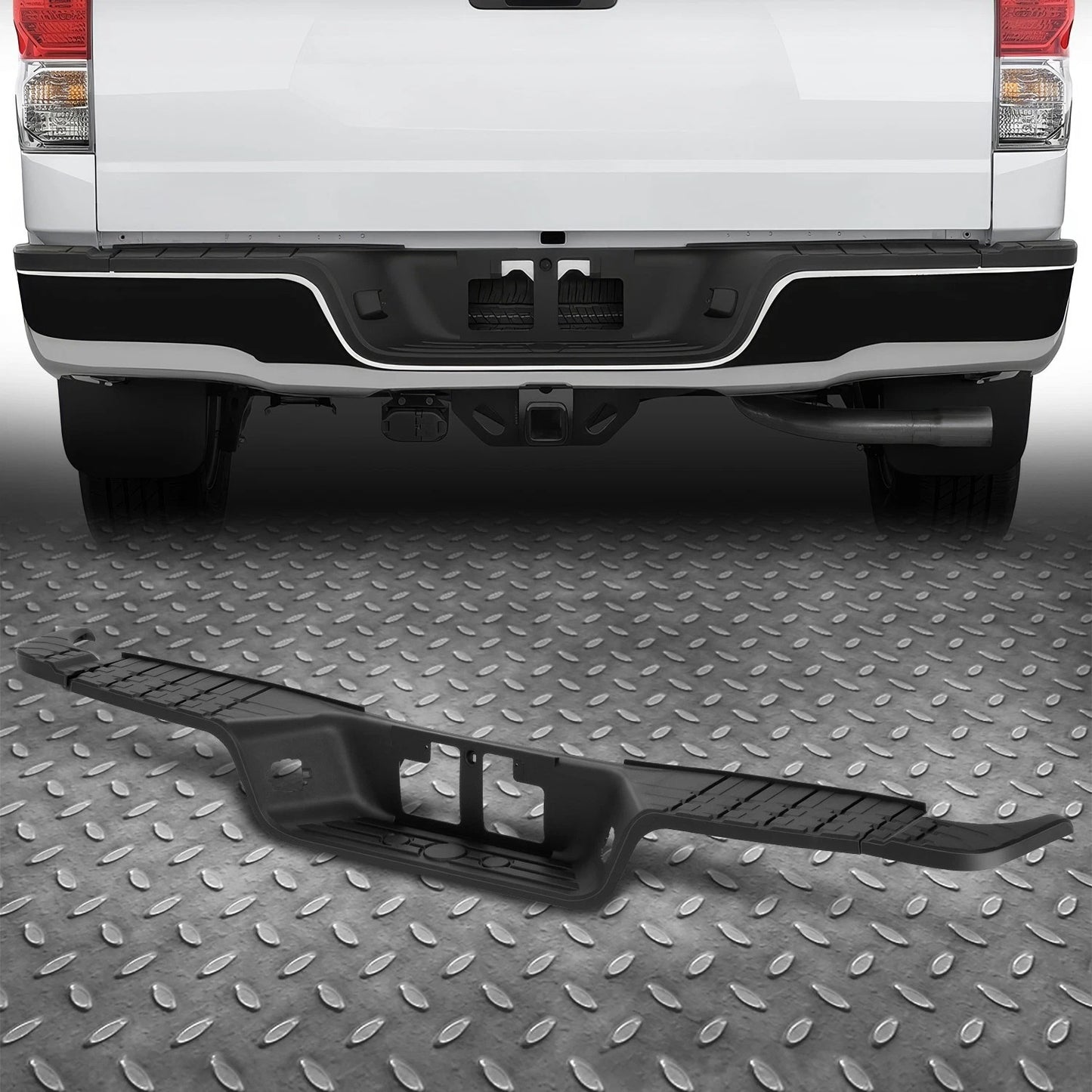 For 07-13 Toyota Tundra w/o Offroad Pkg Rear Bumper Side & Center Step Pads Set