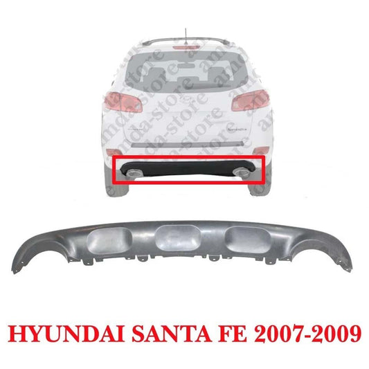 For 2007-2009 Hyundai Santa Fe Valance Panel Black Rear Lower Plastic HY1195100