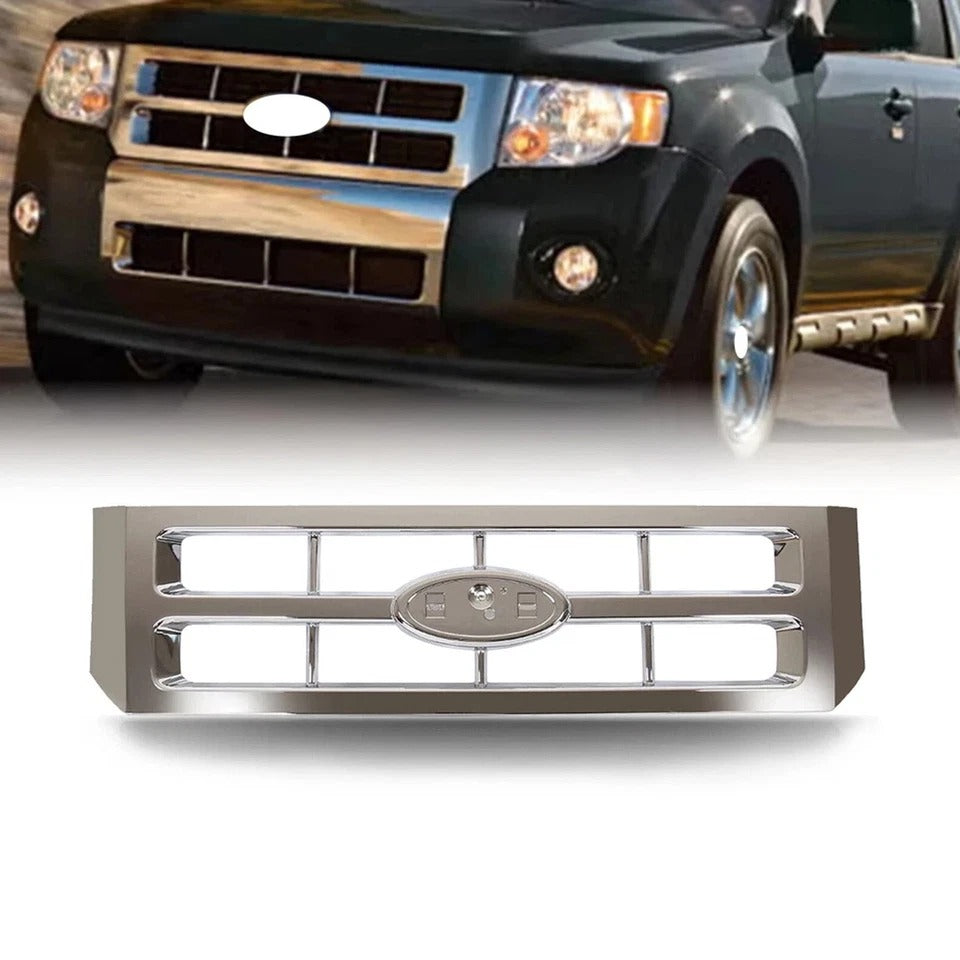 For 2008-2012 Ford Escape Front Upper Grille Plastic Chrome Replace 8L8Z8200CA