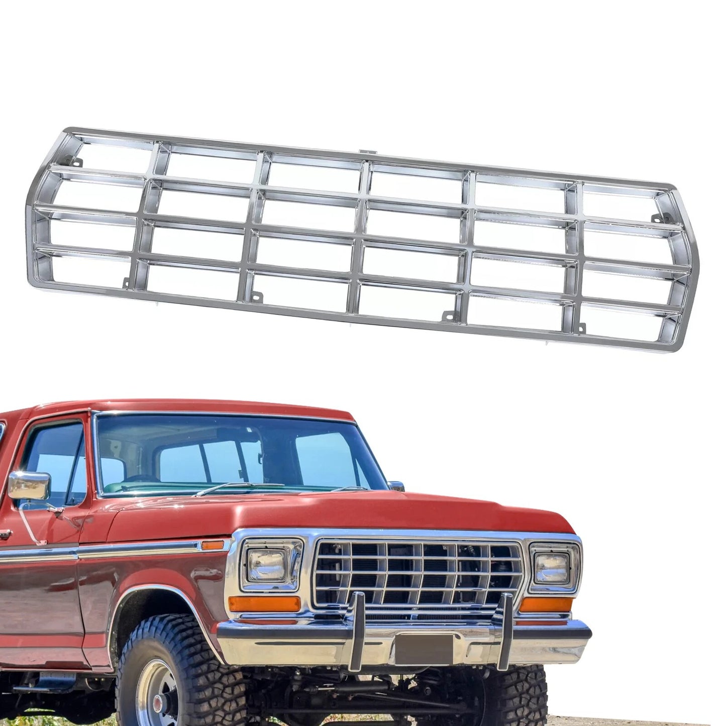 For Ford F100 F150 F250 Bronco 78-79 FO1200111 Front Grille Chrome Shell Insert