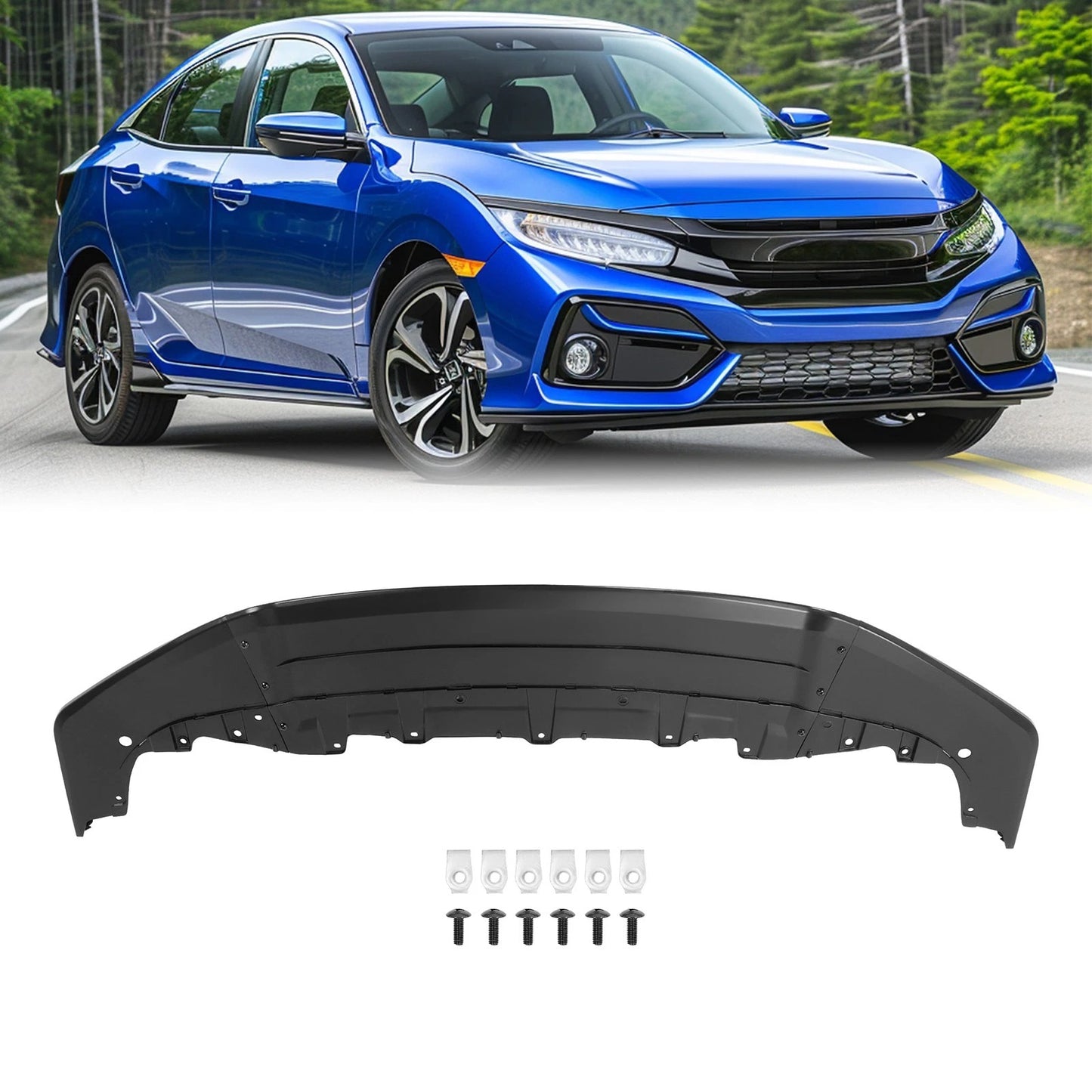 Front Bumper Face Bar Valance Grille For Honda Civic 2017-2021 Black #HO1036129