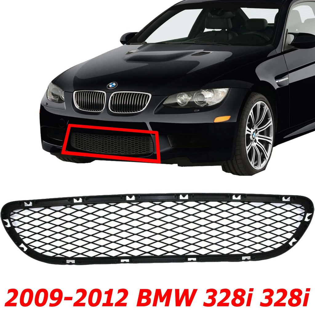 Front Bumper Grille Primed For 2009-2012 BMW 328i 328i xDrive Plastic BM1036126