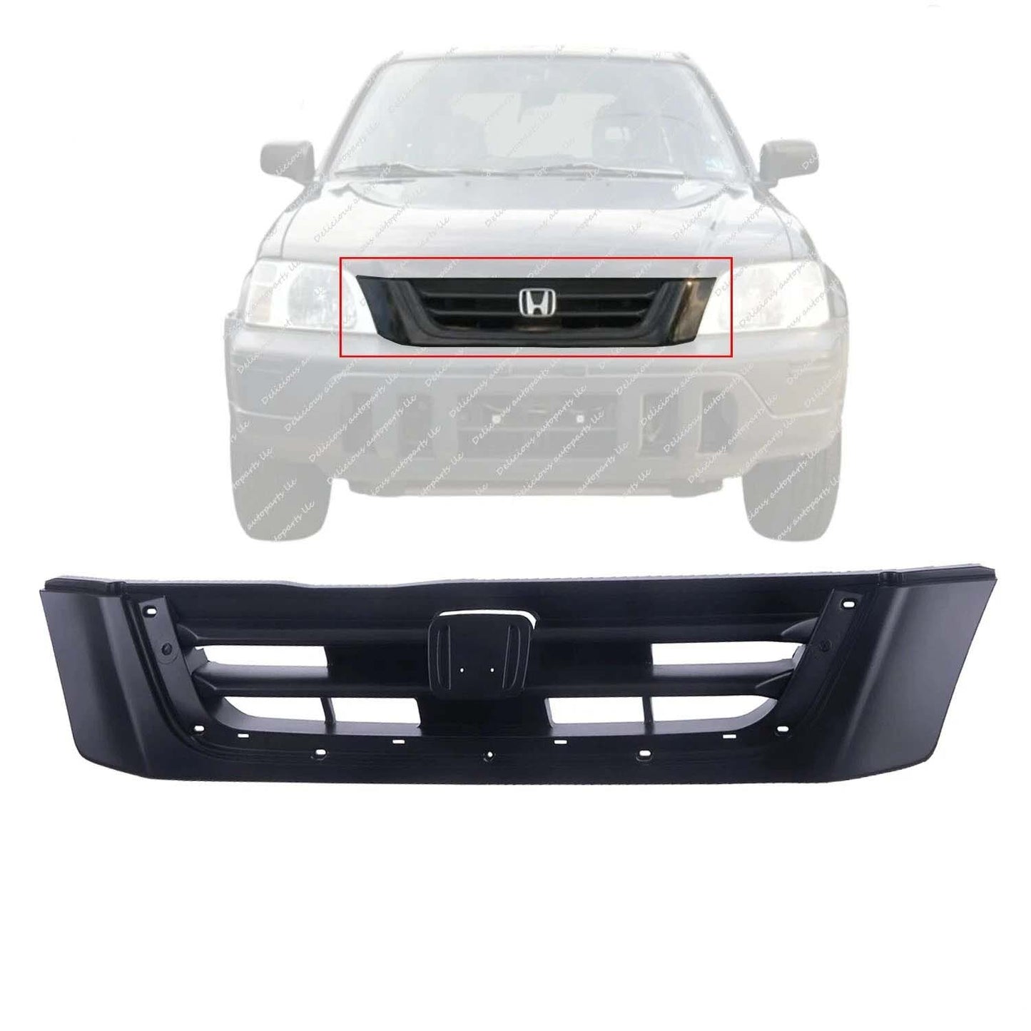 Front Grille For 1997-2001 Honda CR-V Black Plastic Molding HO1200138