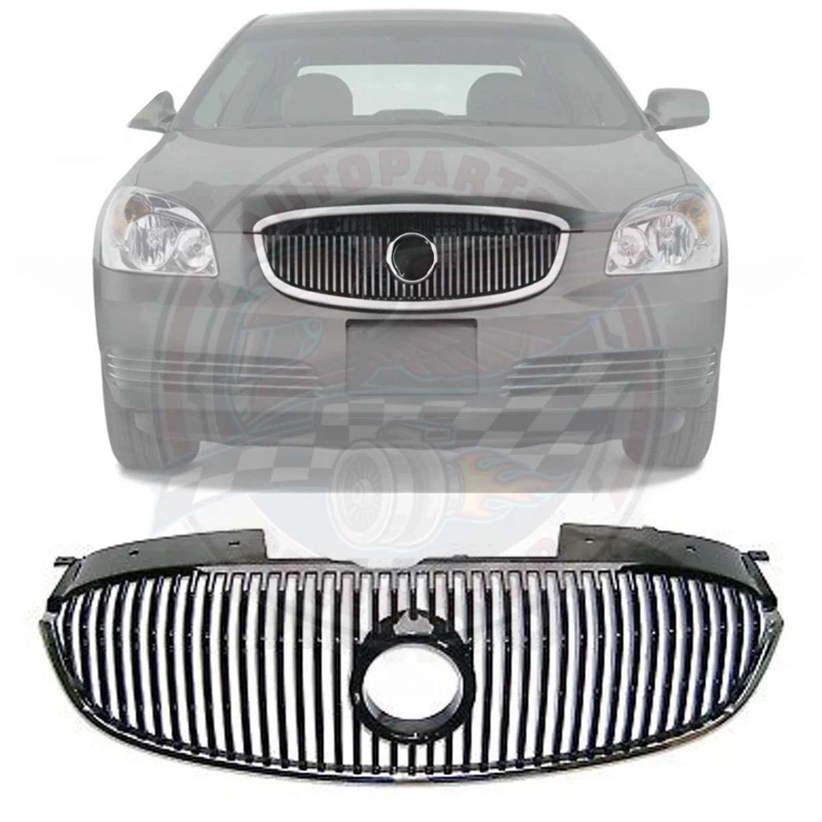 Front Grille For 2006-2008 Buick Lucerne Black & Chrome Plastic GM1200555