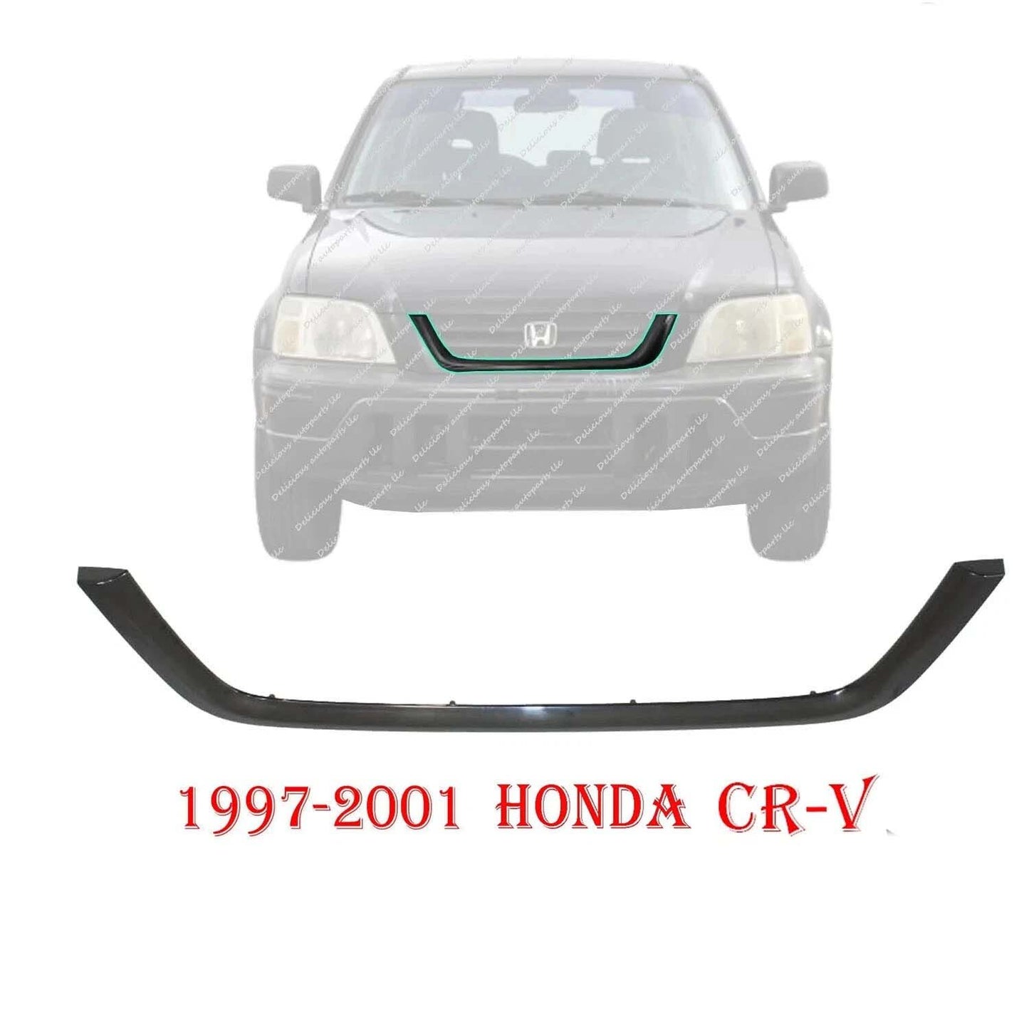 Front Lower Grille Trim Molding Black For 1997-2001 Honda CR-V HO1210108