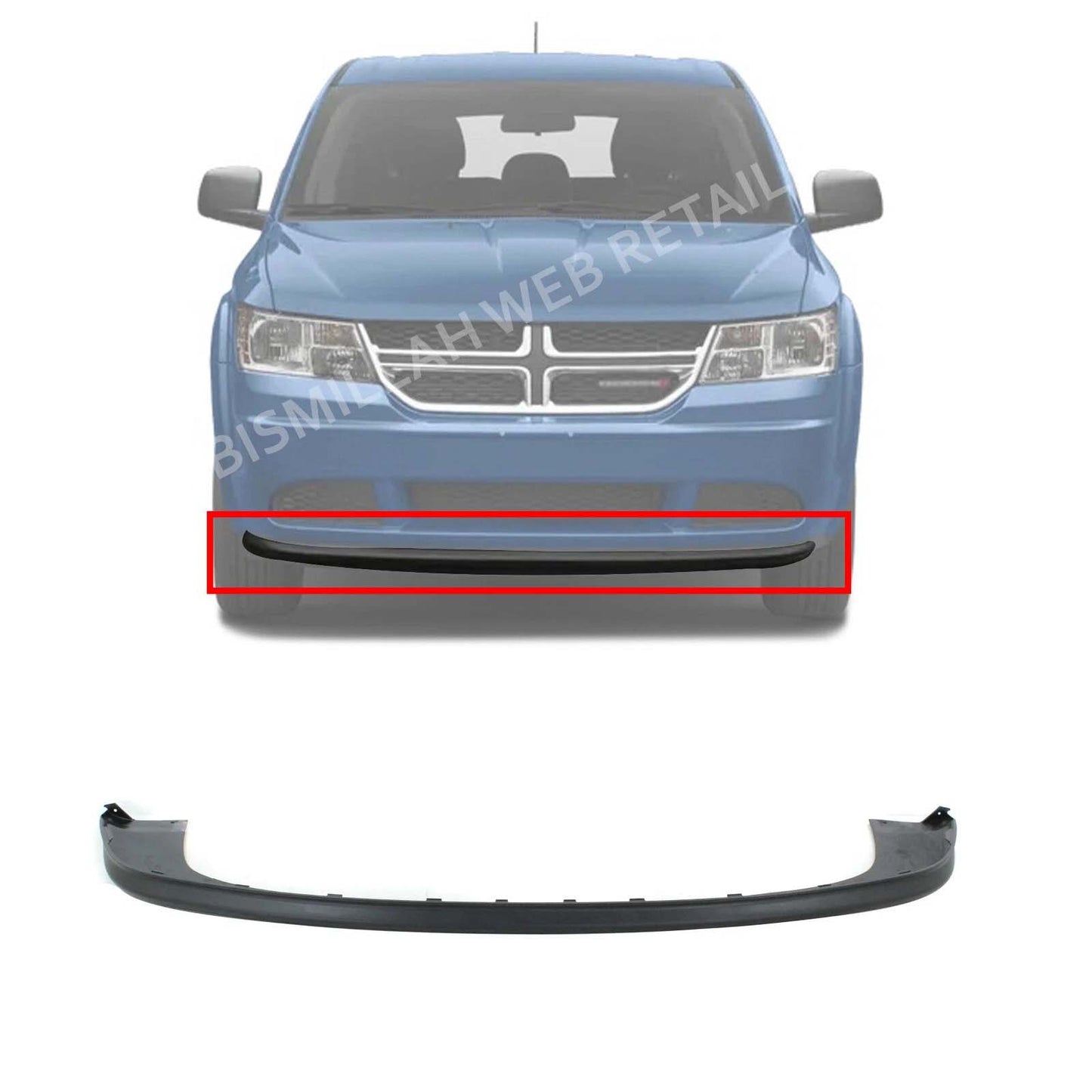 Front Lower Primed Air Dam Valance For 2009-2020 Dodge Journey CH1090139
