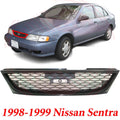 Front New Grille Textured Dark Gray Shell For 1998-1999 Nissan Sentra NI1200182