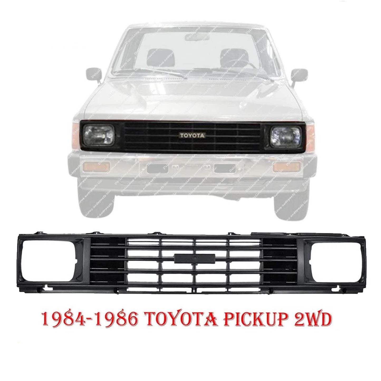 Grille Assembly Black For 1984-1986 Toyota Pickup RWD OEM Replace TO1200107