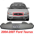 Grille Assembly For 2004-2007 Ford Taurus Front Textured Gray Plastic