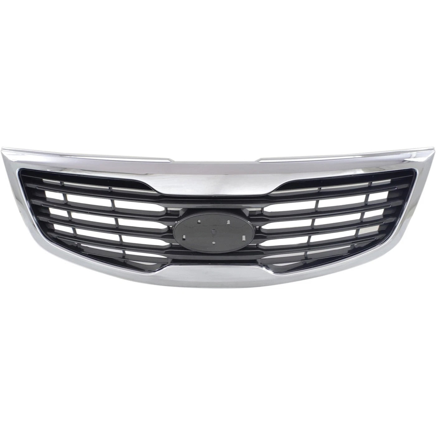 Grille For 2011-2012 Kia Sportage Chrome Shell w/ Gray Insert Plastic