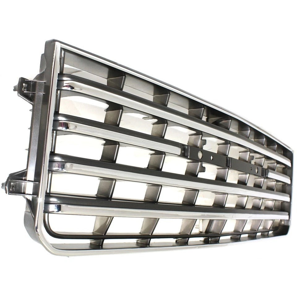 Grille For 81-87 Toyota Land Cruiser Chrome Shell w Gray Insert Plastic
