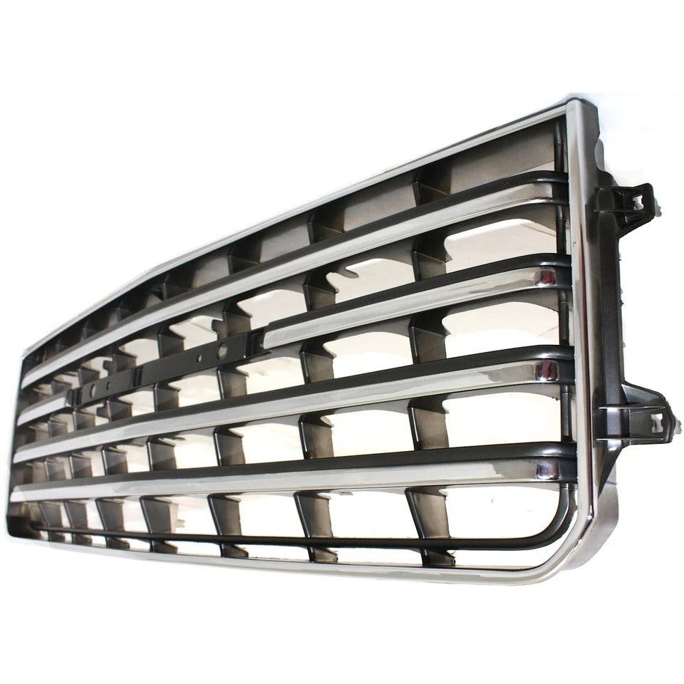 Grille For 81-87 Toyota Land Cruiser Chrome Shell w Gray Insert Plastic