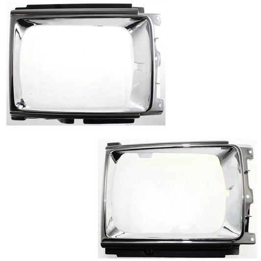 Head light Headlight Doors Headlamp Bezels Set of 2 Driver & Passenger Pair