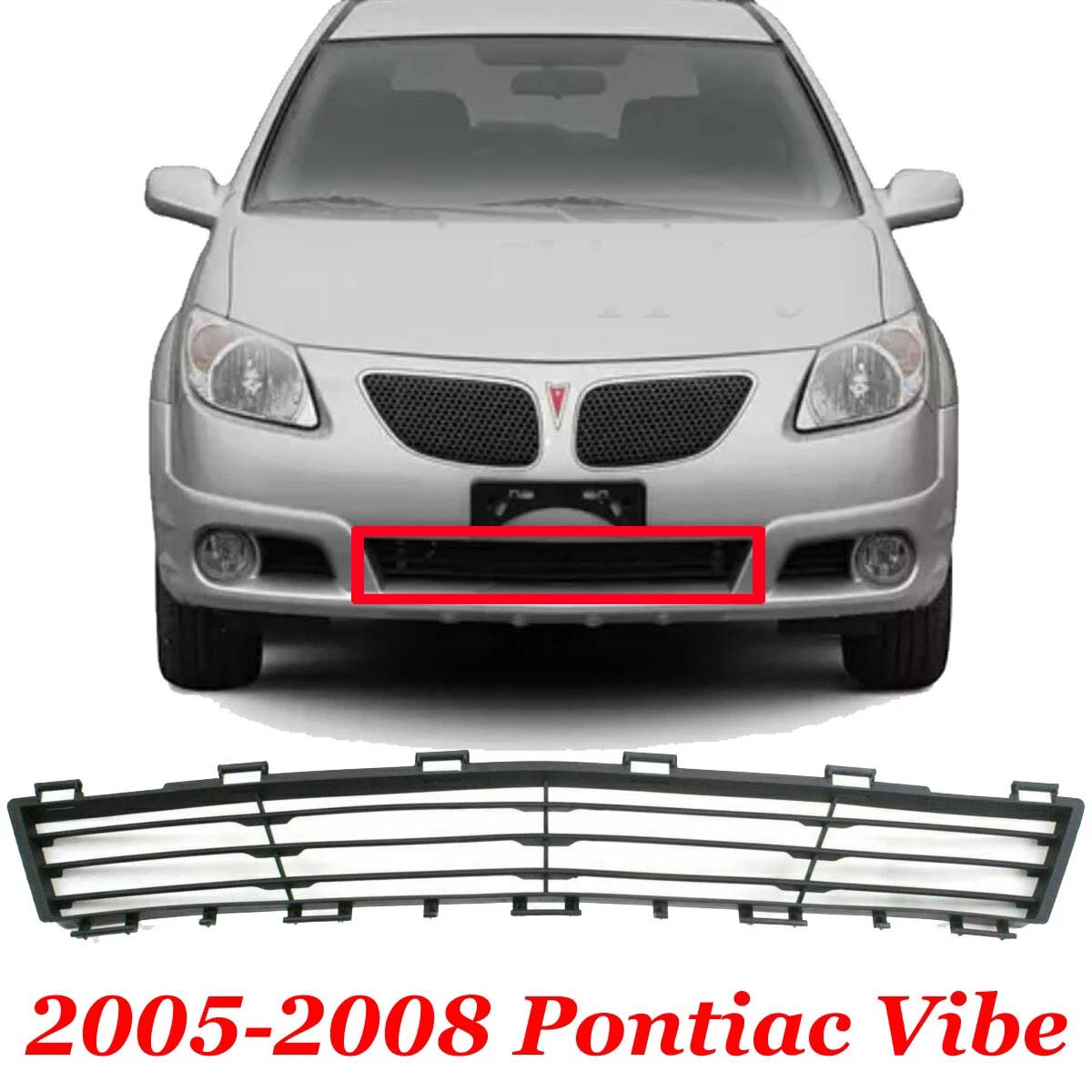 New Bumper Cover Grille For 2005-2008 Pontiac Vibe Lower Plastic GM1036118 88973372
