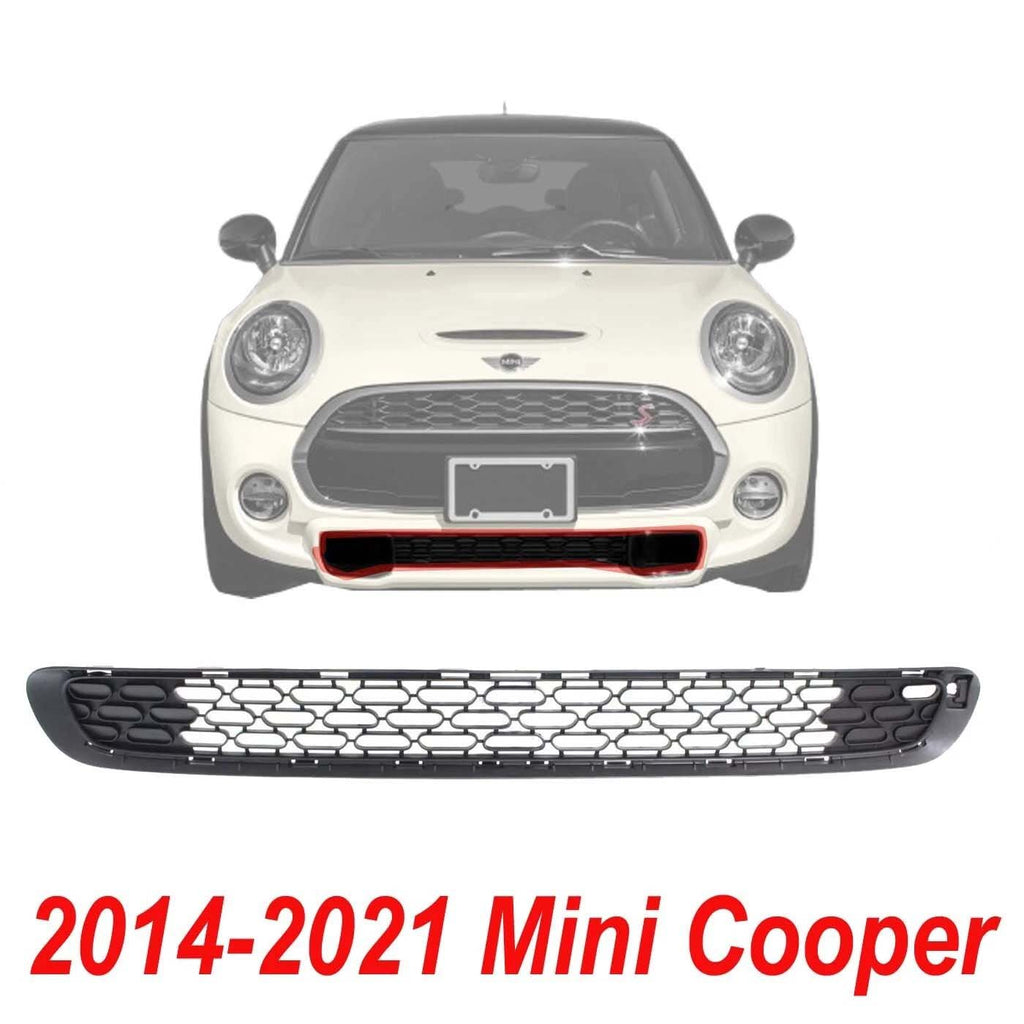 New Bumper Face Bar Grille For 2014-2021 Mini Cooper Front Lower Black Plastic MC1036105