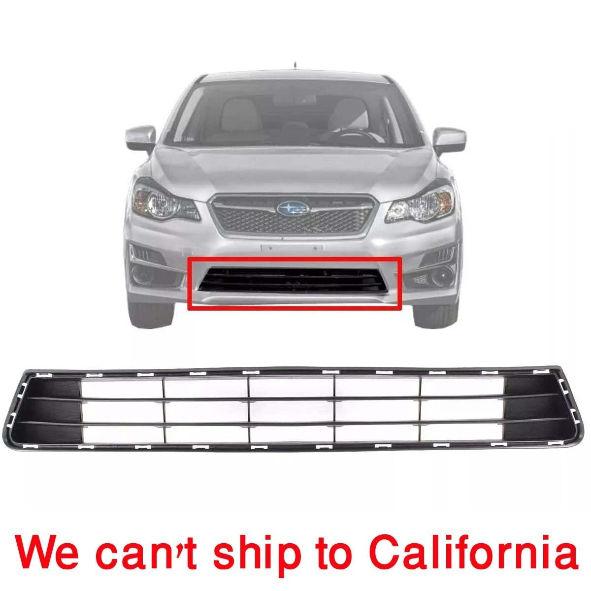 New Bumper Face Bar Grille For 2015-2016 Subaru Impreza Front Textured Black SU1036101