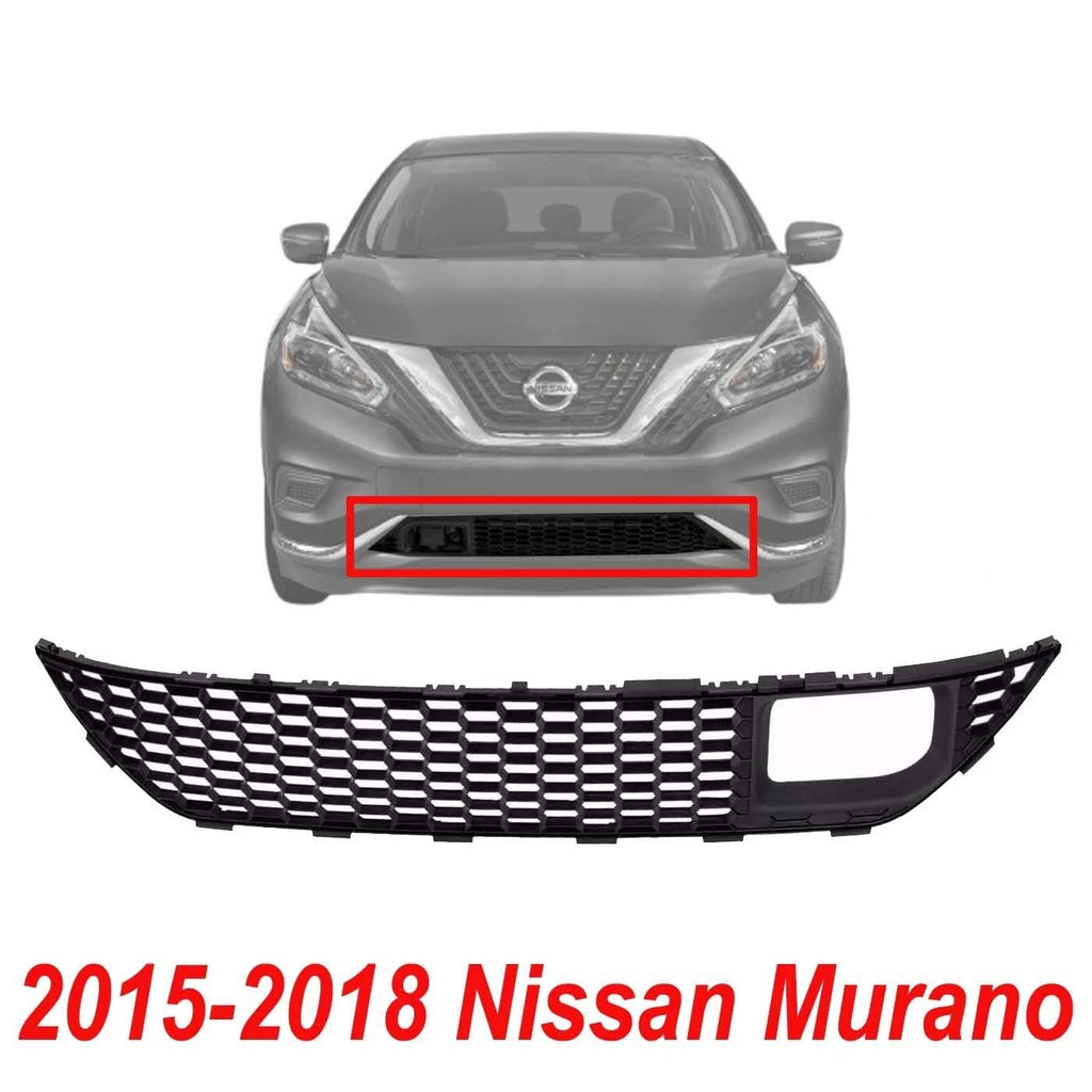 New Bumper Face Bar Grille For 2015-2018 Nissan Murano Front Black NI1036117