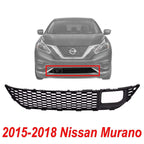 New Bumper Face Bar Grille For 2015-2018 Nissan Murano Front Black NI1036117