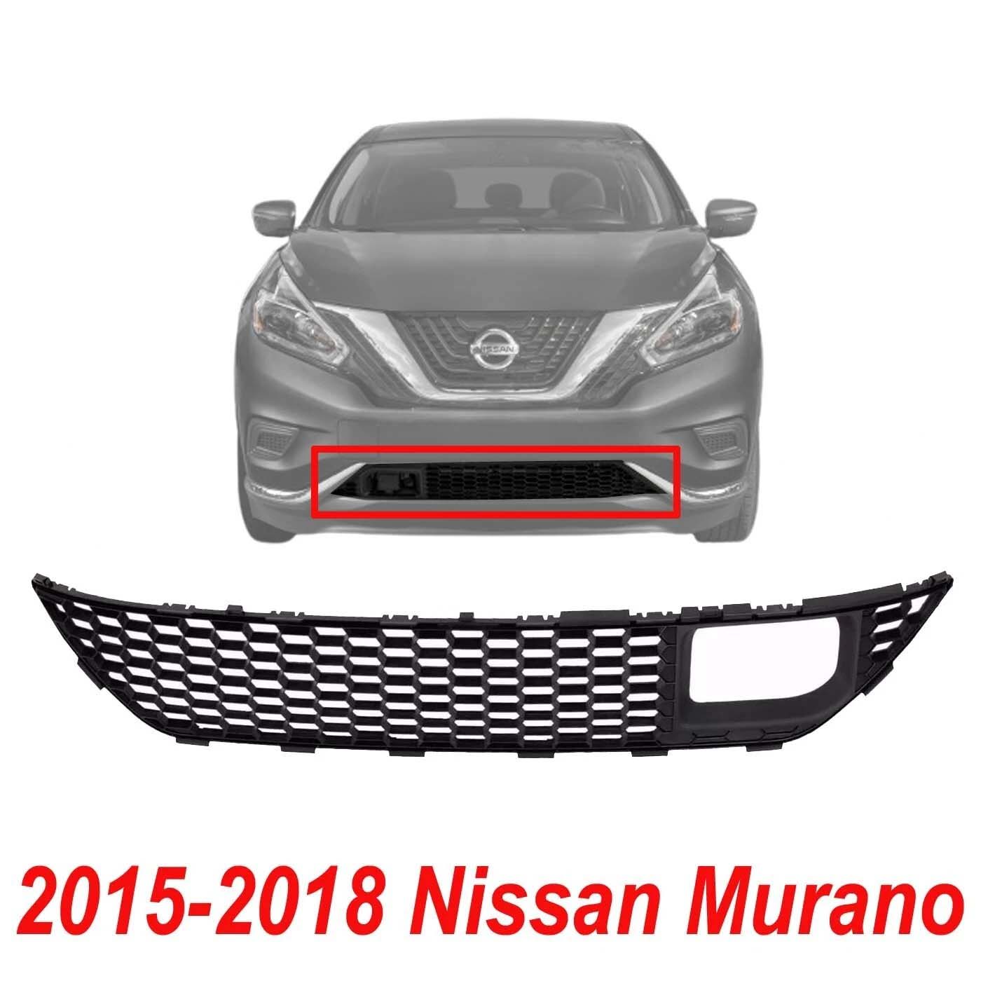 New Bumper Face Bar Grille For 2015-2018 Nissan Murano Front Black NI1036117