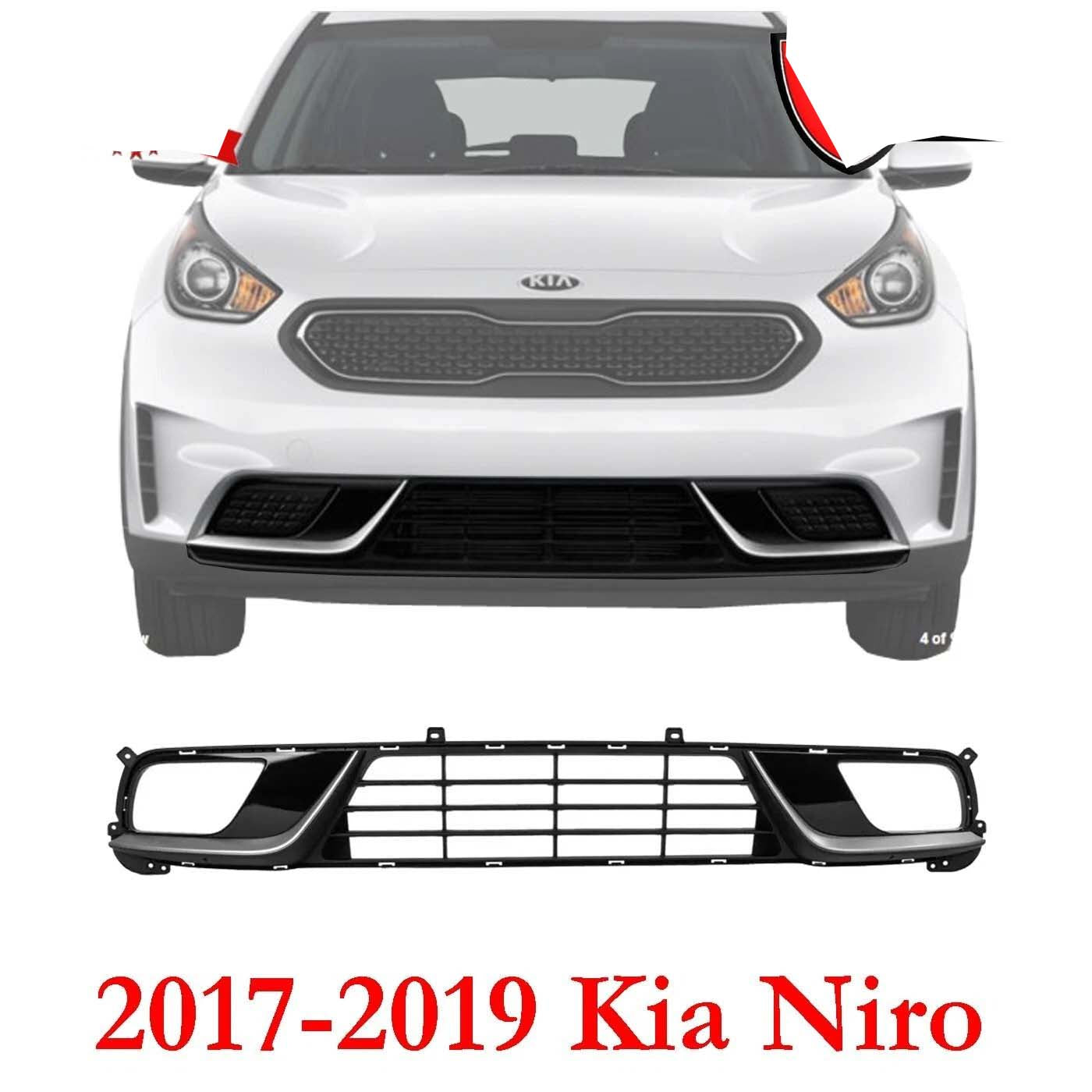 New Bumper Face Bar Grille For 2017-2019 Kia Niro Front Gray and Black KI1036152