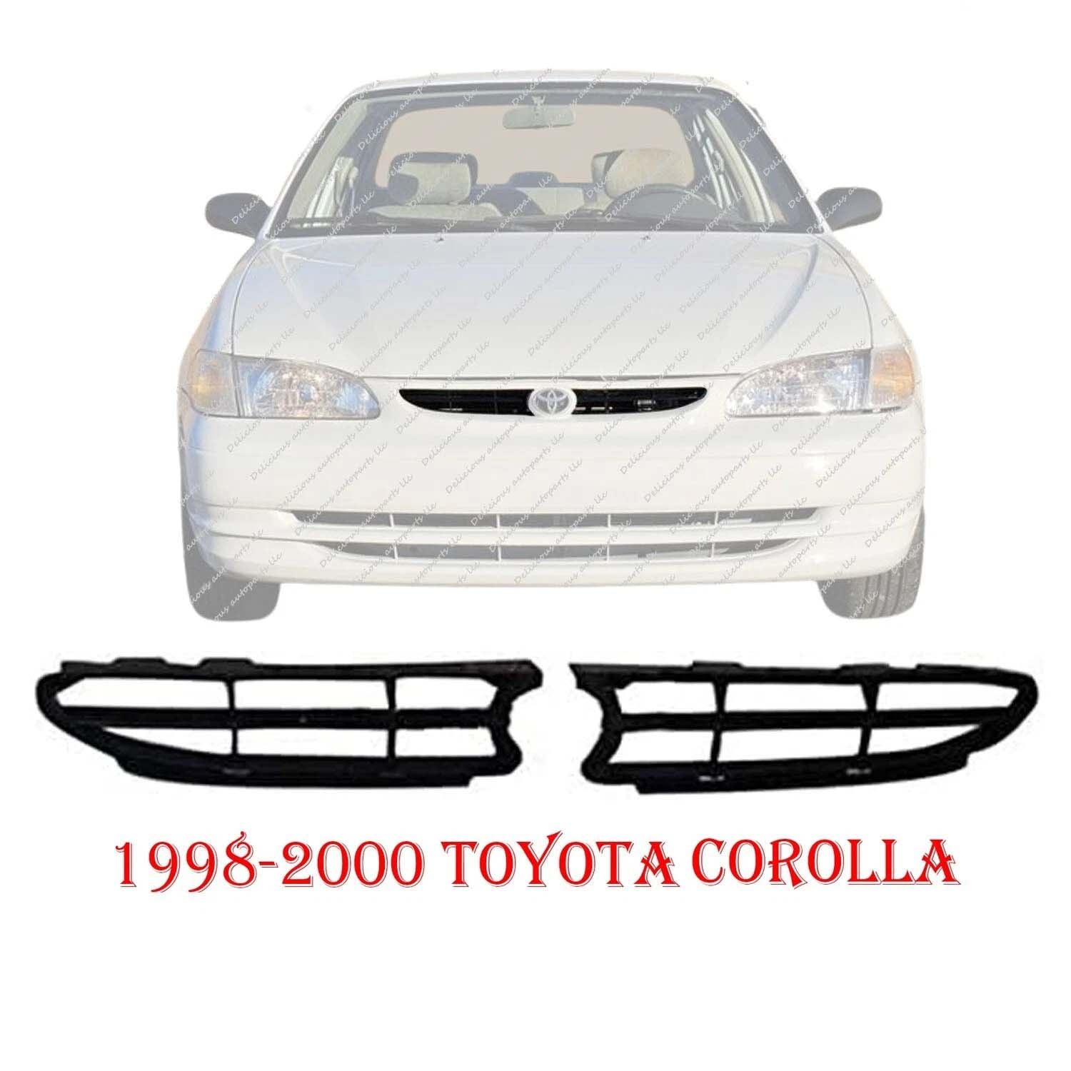 New Bumper Face Bar Grilles Left and Right Side For 1998-2000 Corolla Pair Set of 2