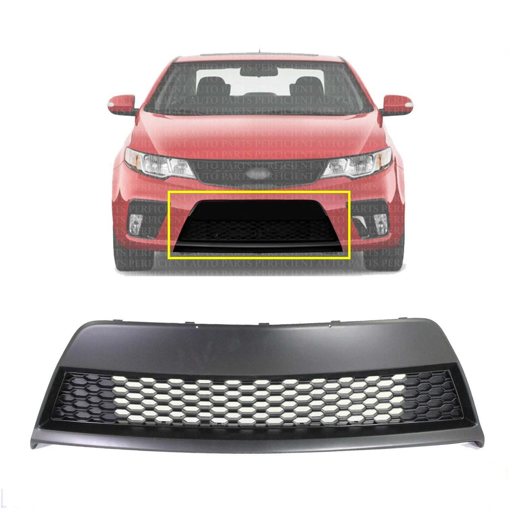 New Bumper Grille Center Textured Black For 2010-2013 Kia Forte Plastic KI1036107