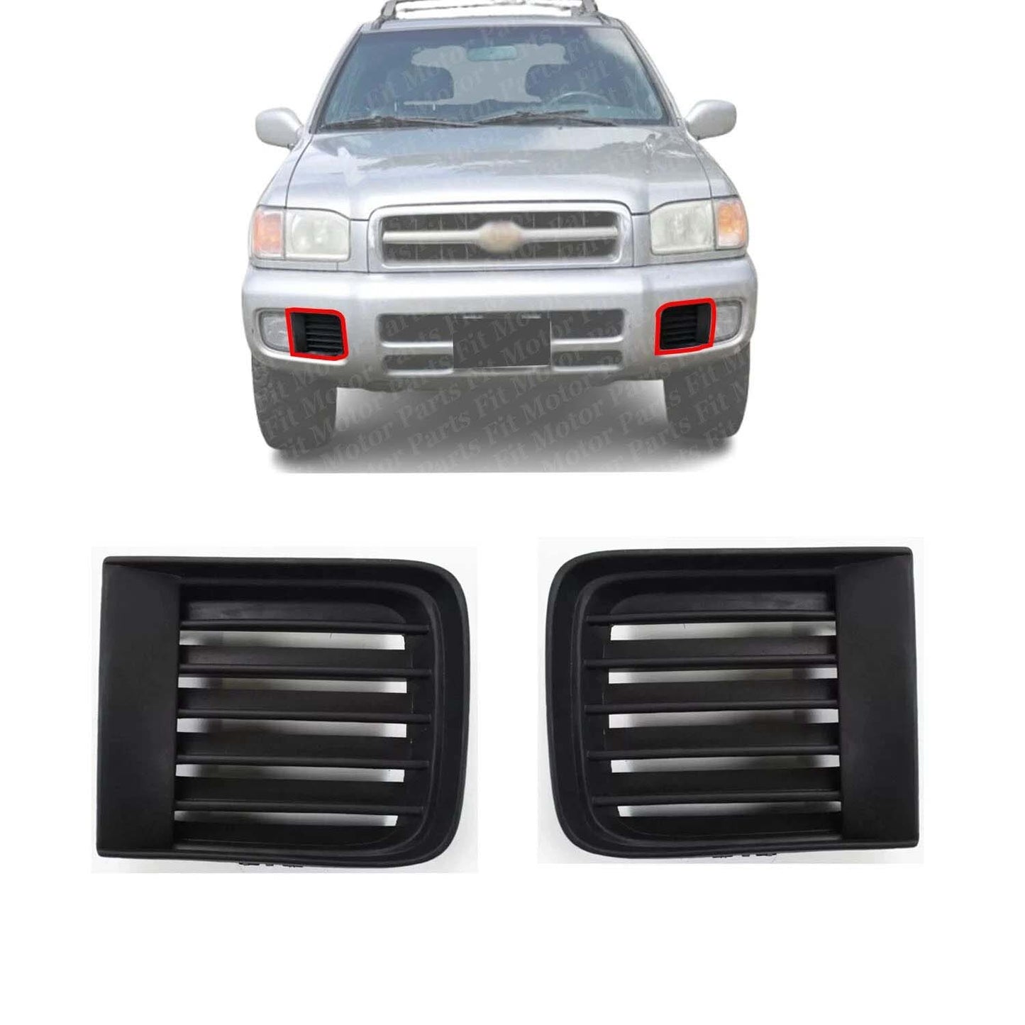 New Bumper Grille For 1999-2004 Nissan Pathfinder Front Left & Right Side Set 2pc NI1038103 NI1039103